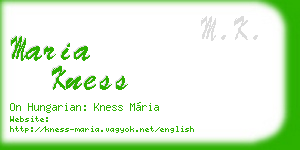 maria kness business card
